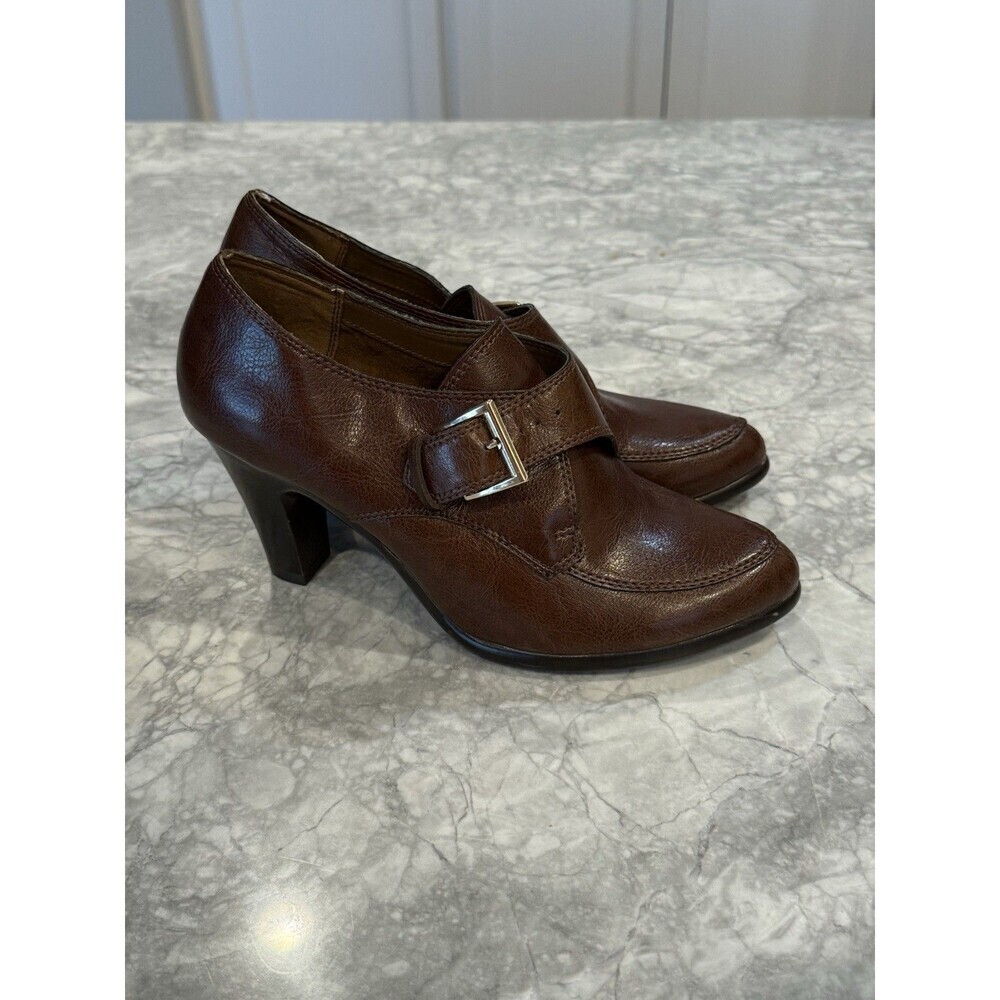 Aerosoles Nostalgic Heelrest Size 7.5 Brown Leather Heel Shoes - Picture 2 of 6